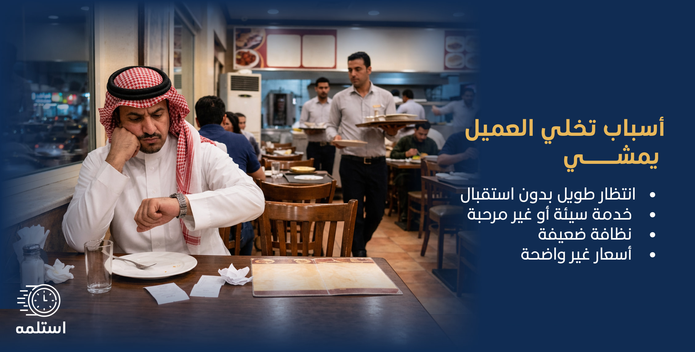 اسباب تخلي العميل يمشي